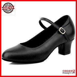 Ankle Strap Dance Heels Pumps 2.2 Inch Latin Salsa Character Shoes